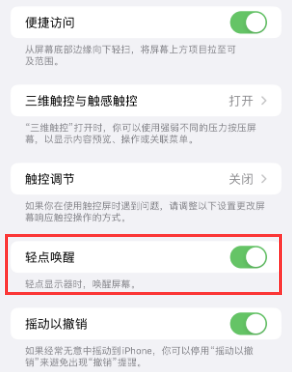 龙里苹果授权维修站分享iPhone轻点无法唤醒怎么办 