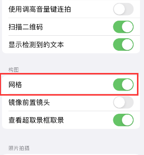 龙里苹果手机维修网点分享iPhone如何开启九宫格构图功能 