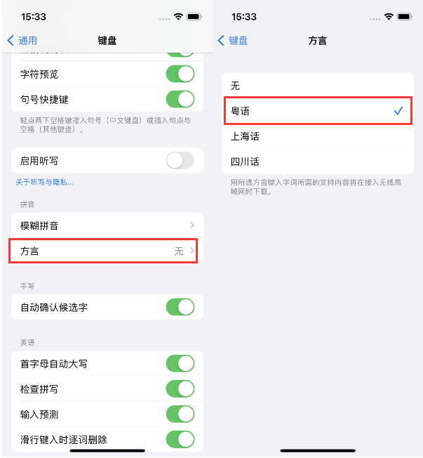 龙里苹果14服务点分享iPhone 14plus设置键盘粤语方言的方法 