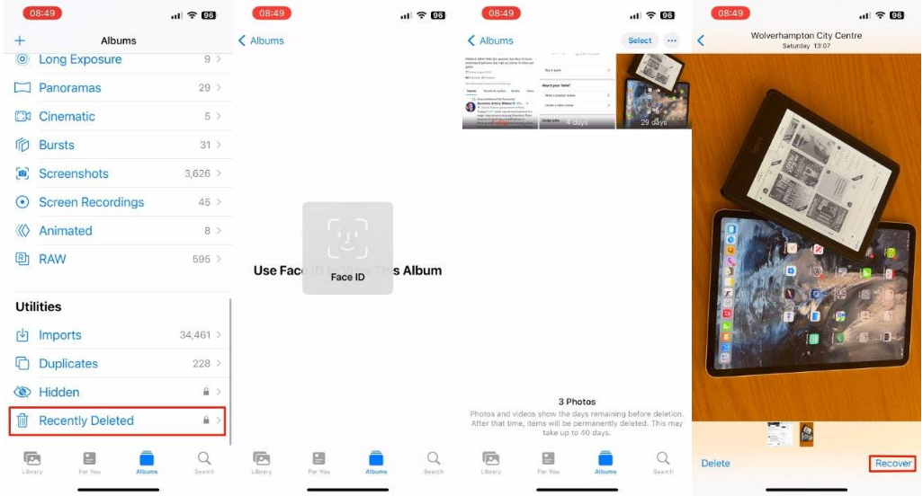 龙里苹果14维修分享 iPhone14 上恢复已删除的照片 